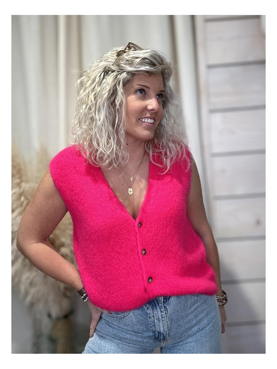 GILET GILDAS ROSE FLUO