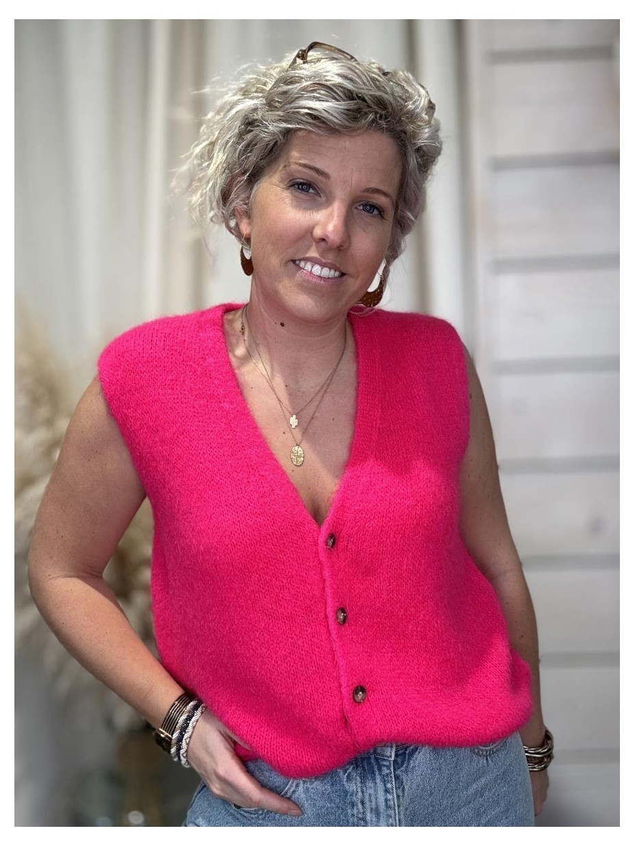 GILET GILDAS ROSE FLUO