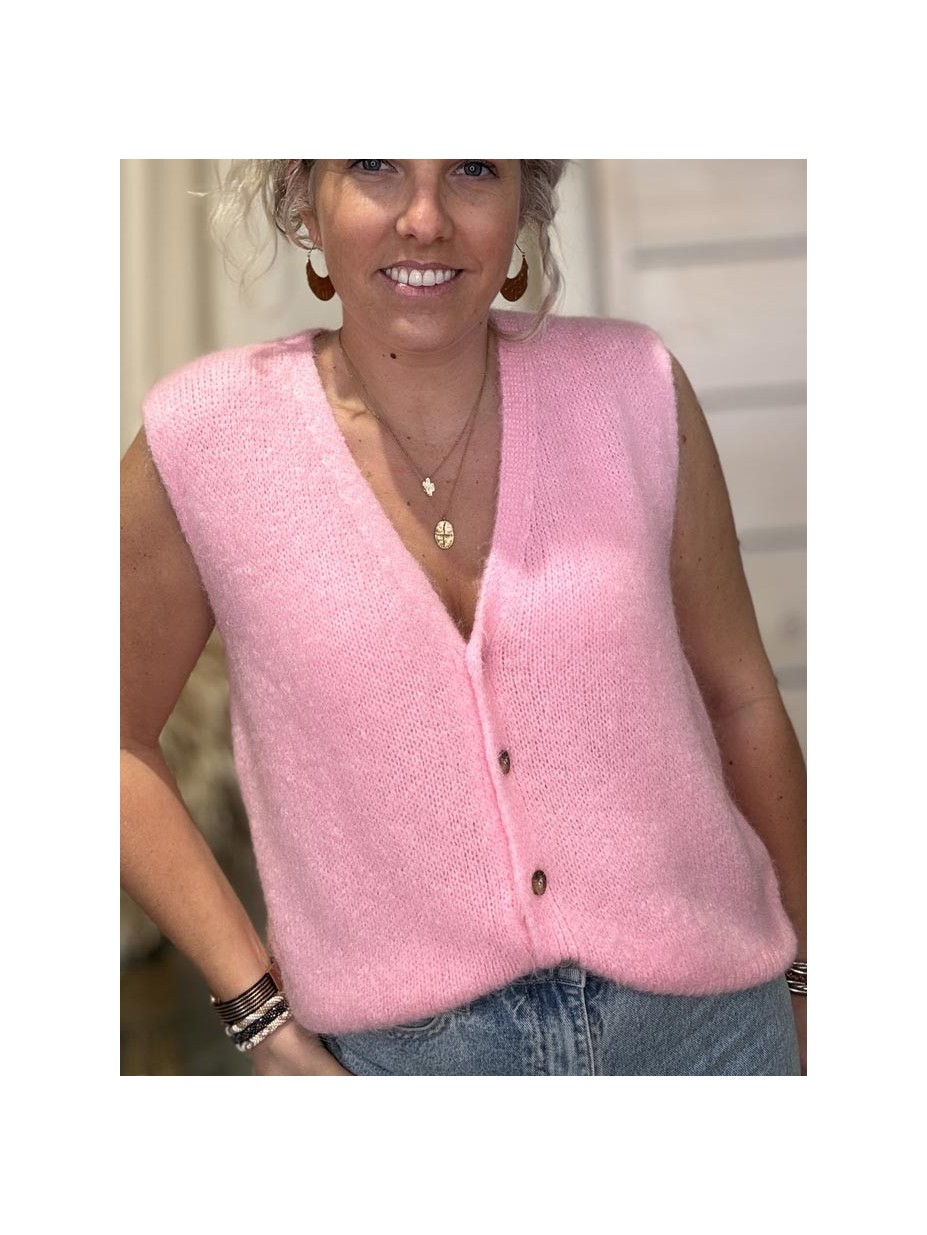 GILET GILDAS ROSE CLAIR