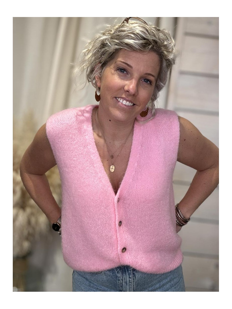 GILET GILDAS ROSE CLAIR