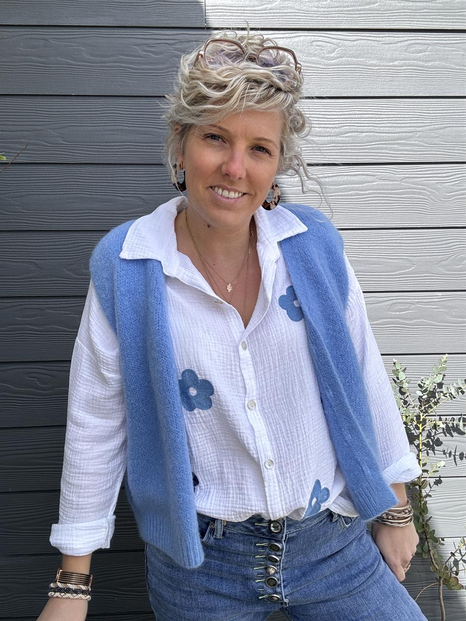 GILET GILDAS BLEU CLAIR