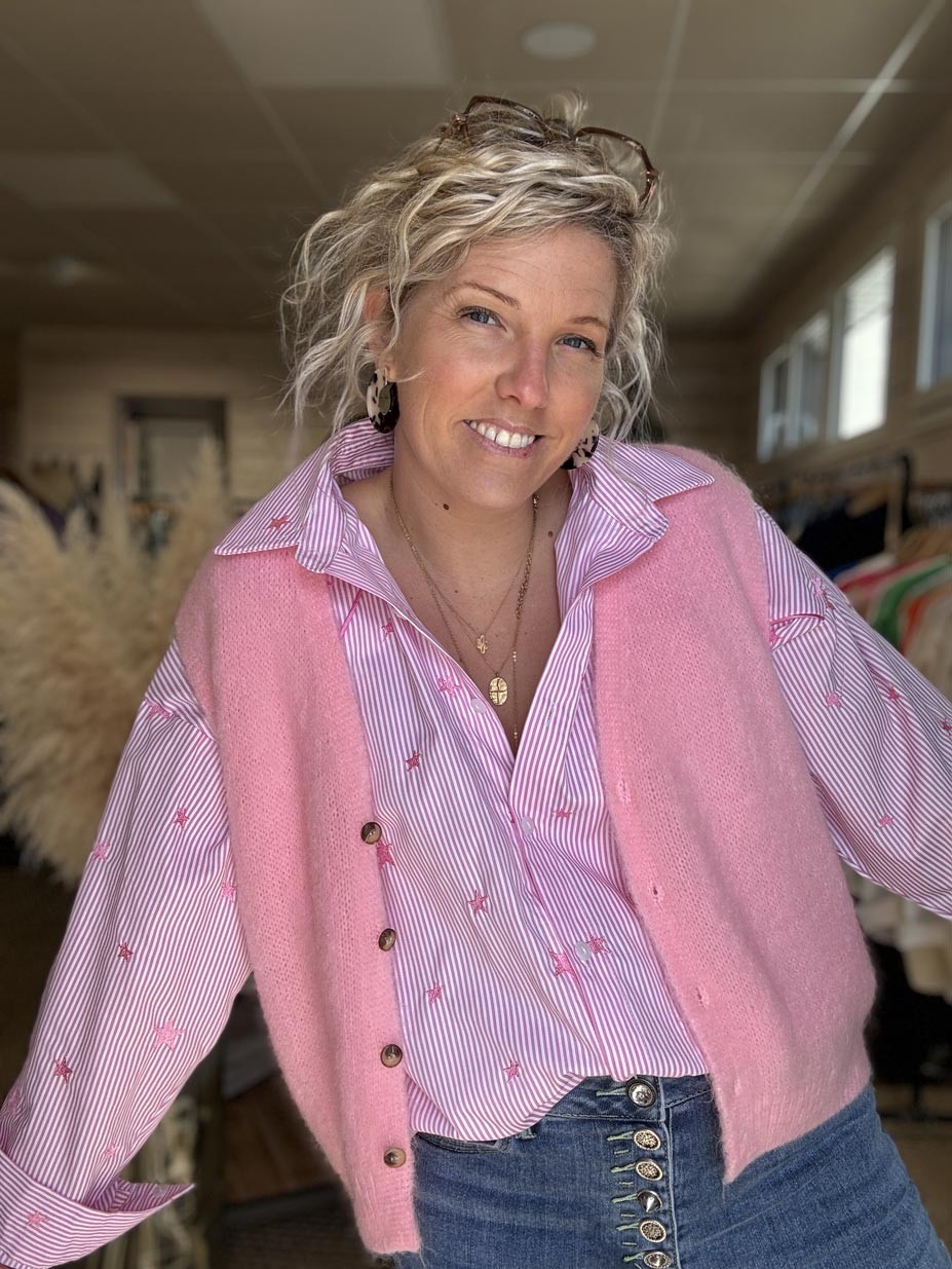 GILET GILDAS ROSE CLAIR