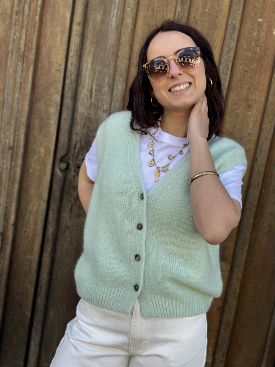 GILET GILDAS VERT PASTEL GILET GILDAS VERT PASTEL