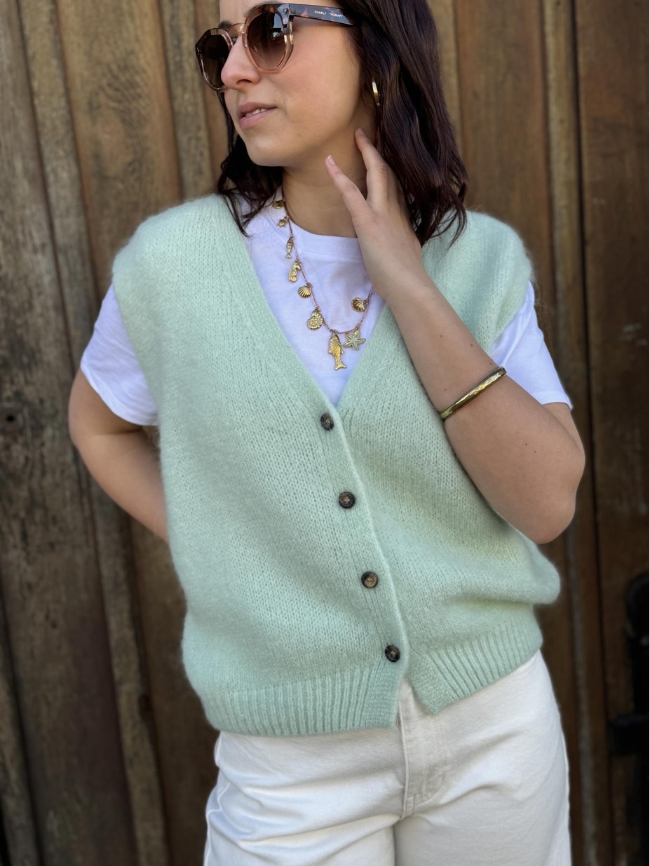 GILET GILDAS VERT PASTEL GILET GILDAS VERT PASTEL