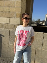 TSHIRT LOVE GRIS