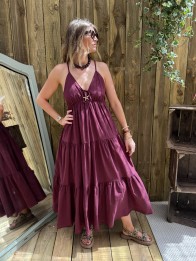 robe longue prune etoile de mer amares