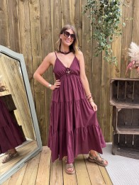robe longue prune etoile de mer amares