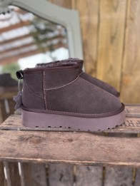 fourrée inspi ugg - atlanta cuir chocolat