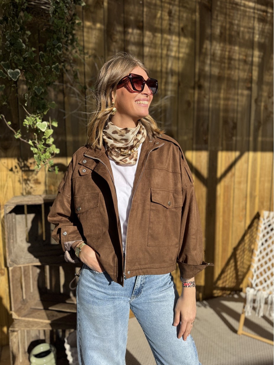 veste moonie effet daim chocolat veste moonie effet daim chocolat