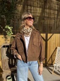 veste moonie effet daim chocolat veste moonie effet daim chocolat