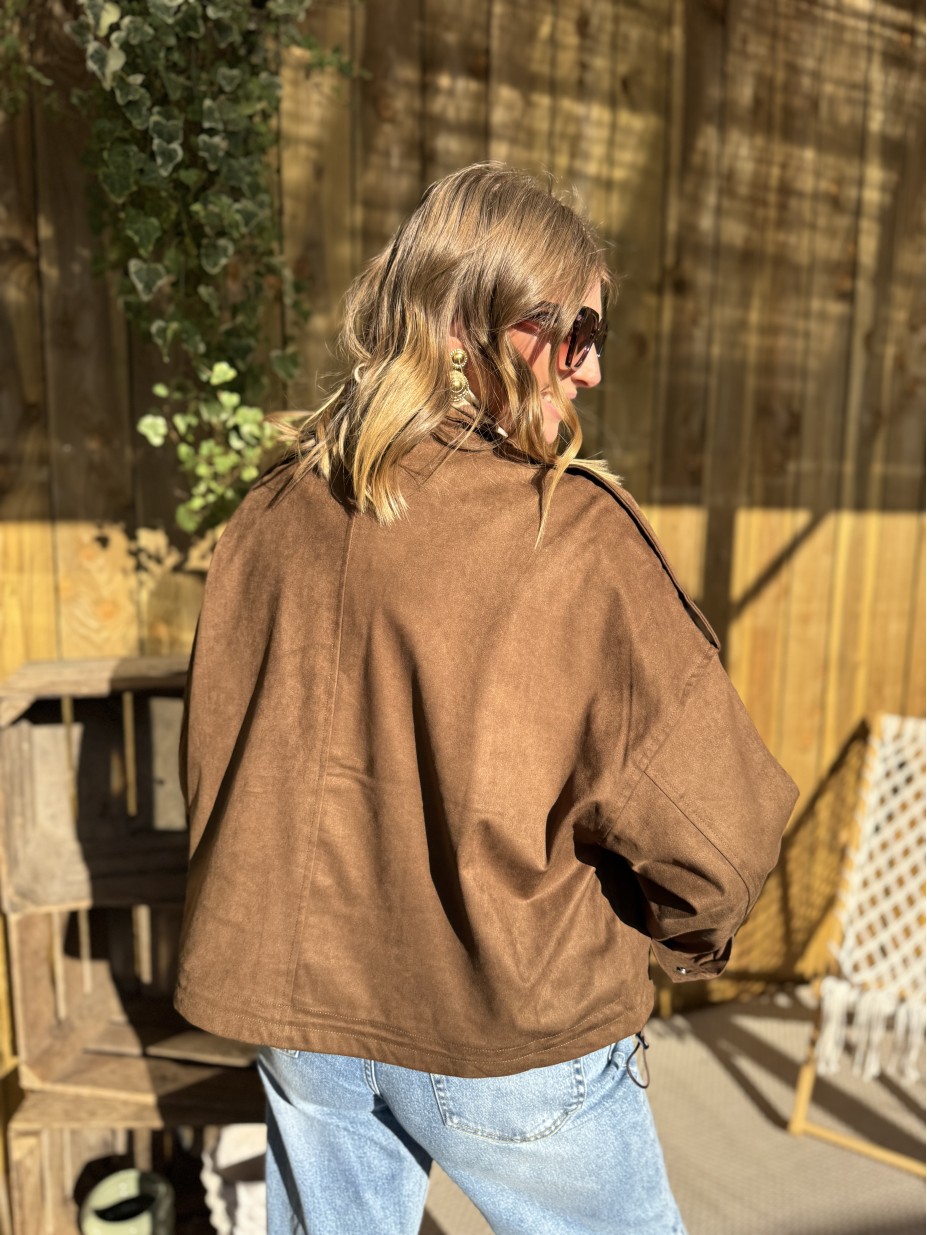 veste moonie effet daim chocolat veste moonie effet daim chocolat