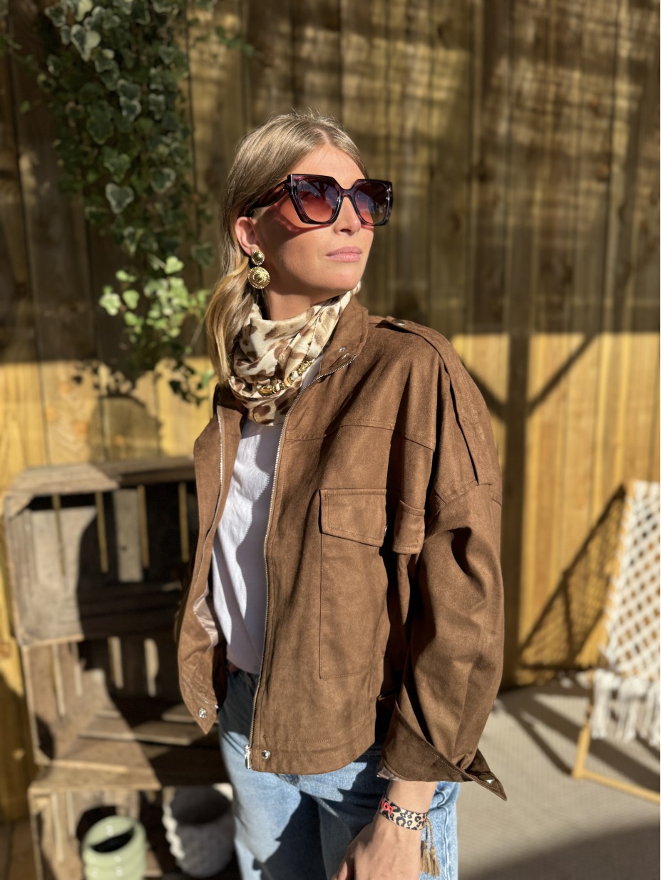 veste moonie effet daim chocolat veste moonie effet daim chocolat