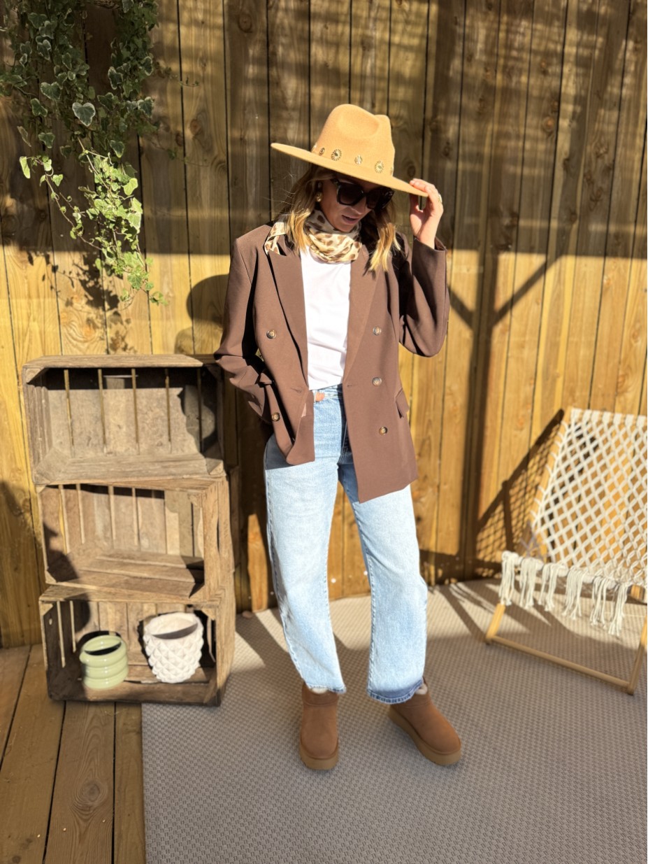 veste blazer donaata chocolat femme