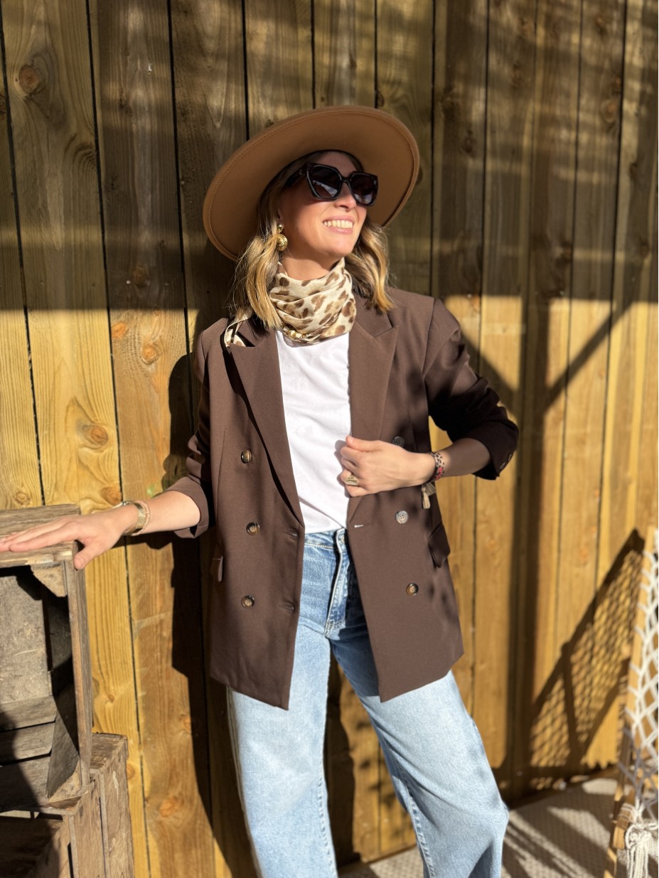 veste blazer donaata chocolat femme