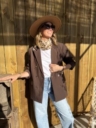 veste blazer donaata chocolat femme