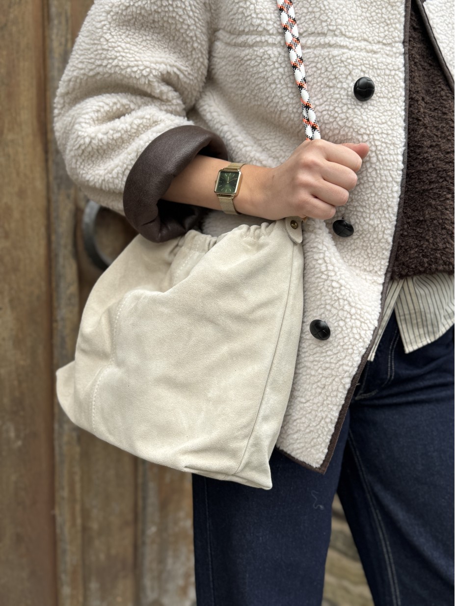SAC LOUIE CUIR ECRU SAC LOUIE CUIR ECRU