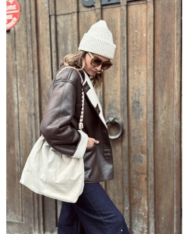 SAC LOUIE CUIR ECRU