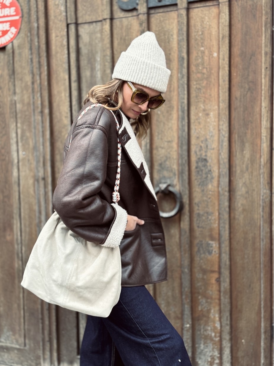 SAC LOUIE CUIR ECRU SAC LOUIE CUIR ECRU