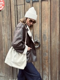SAC LOUIE CUIR ECRU