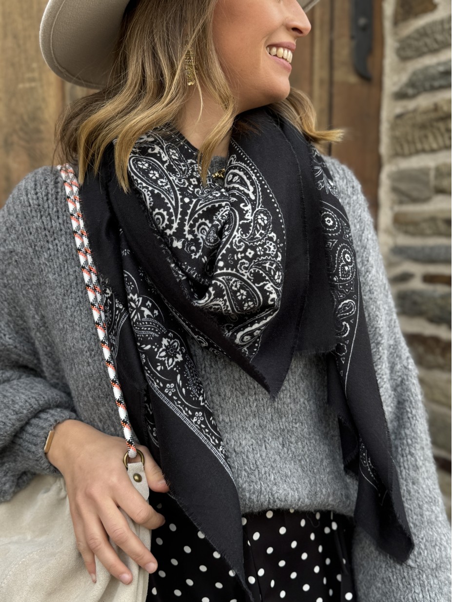 ECHARPE BANDANA NOIR ECHARPE BANDANA NOIR