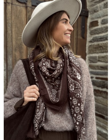 PRECO ECHARPE BANDANA CHOCO