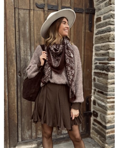 PRECO ECHARPE BANDANA CHOCO