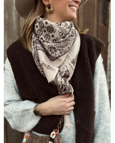 ECHARPE BANDANA BEIGE