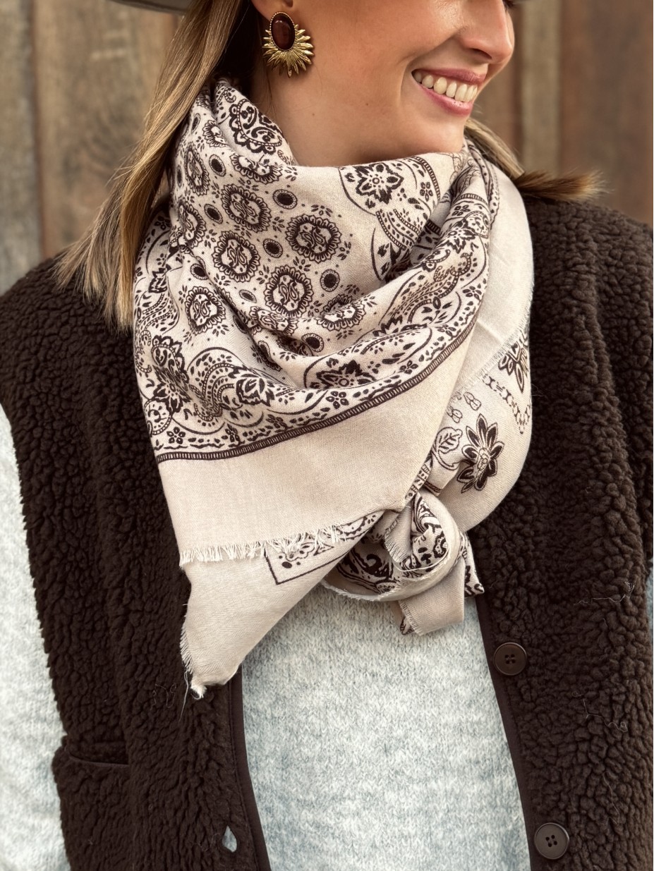 ECHARPE BANDANA BEIGE