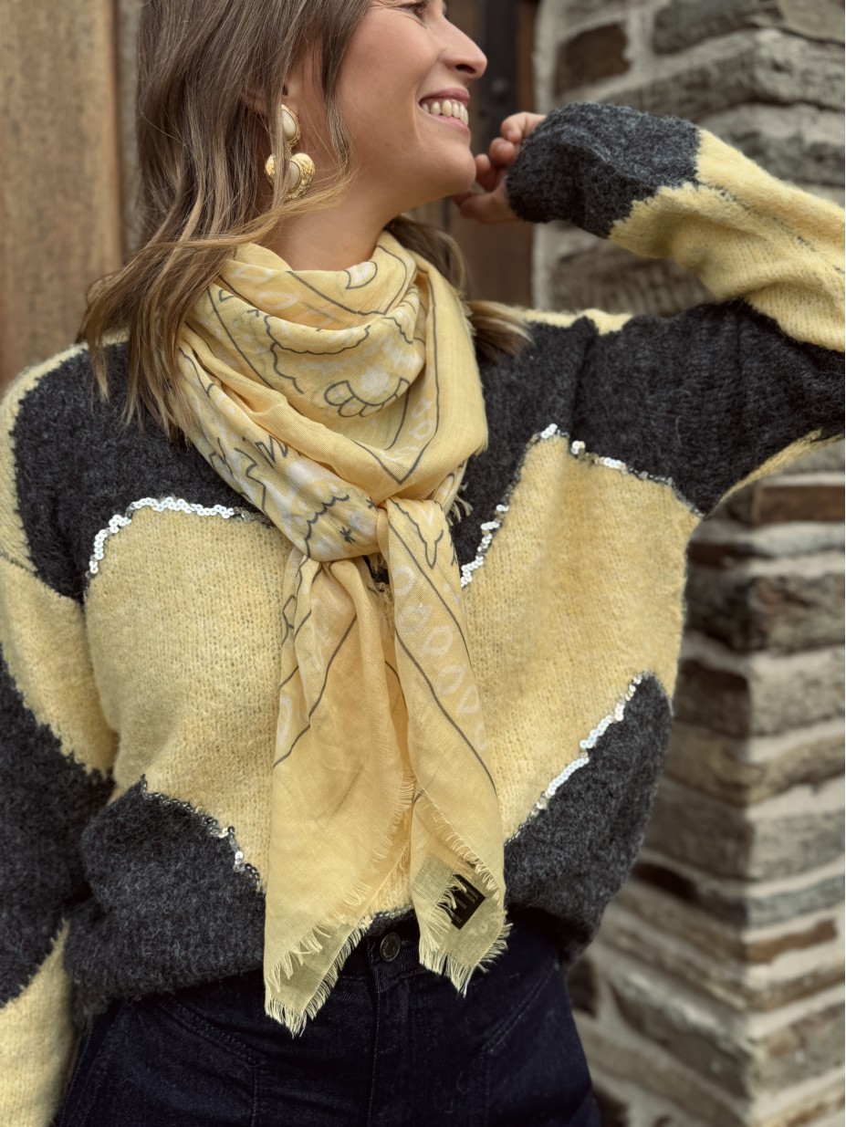 FOULARD BANDANA JAUNE