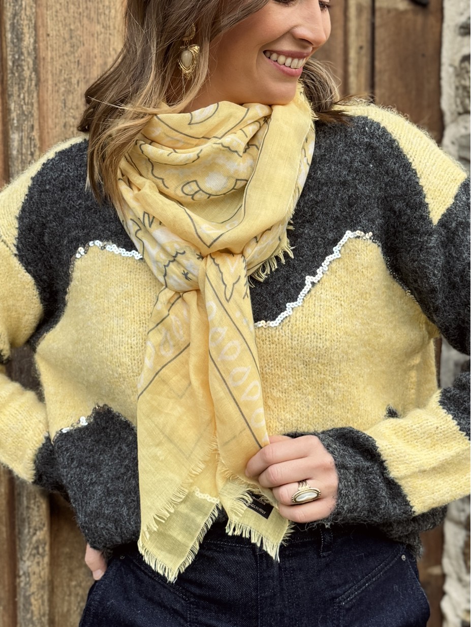 FOULARD BANDANA JAUNE