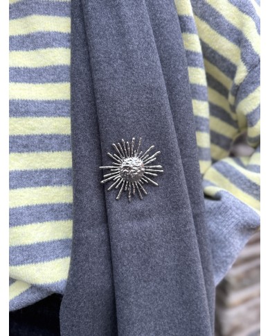 BROCHE SOLEIL ARGENT