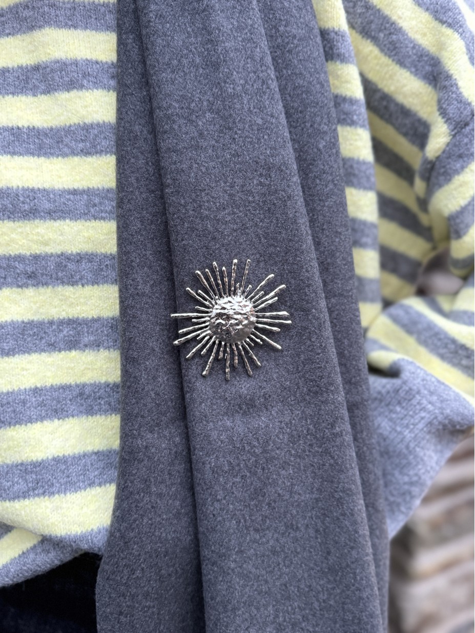 BROCHE SOLEIL ARGENT
