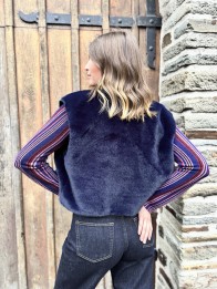 VESTE FOURURE LILI BLEU