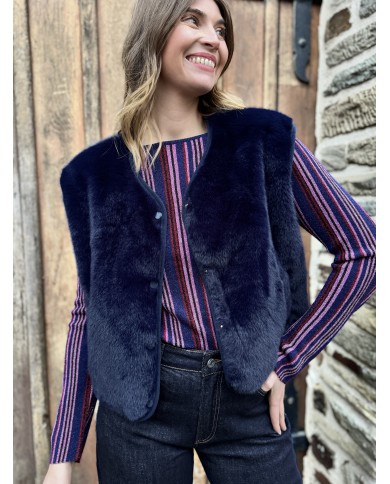 VESTE FOURURE LILI BLEU
