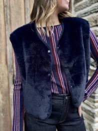 VESTE FOURURE LILI BLEU
