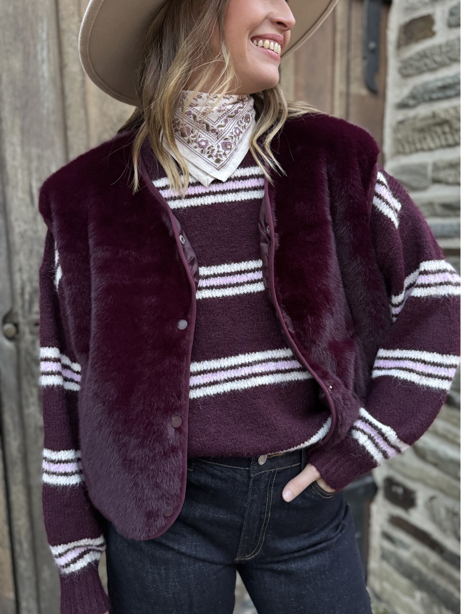 VESTE FOURRURE LILI PRUNE