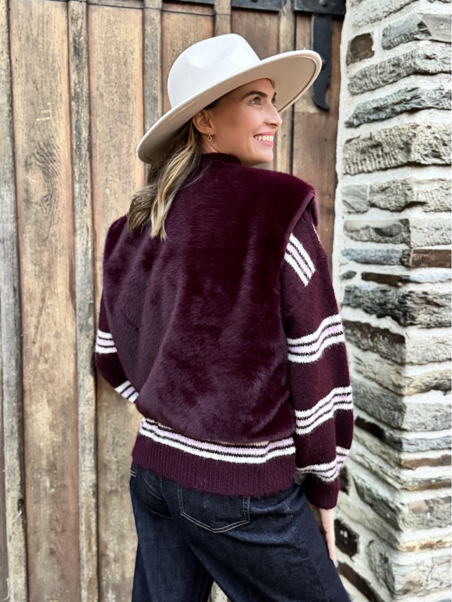 VESTE FOURRURE LILI PRUNE