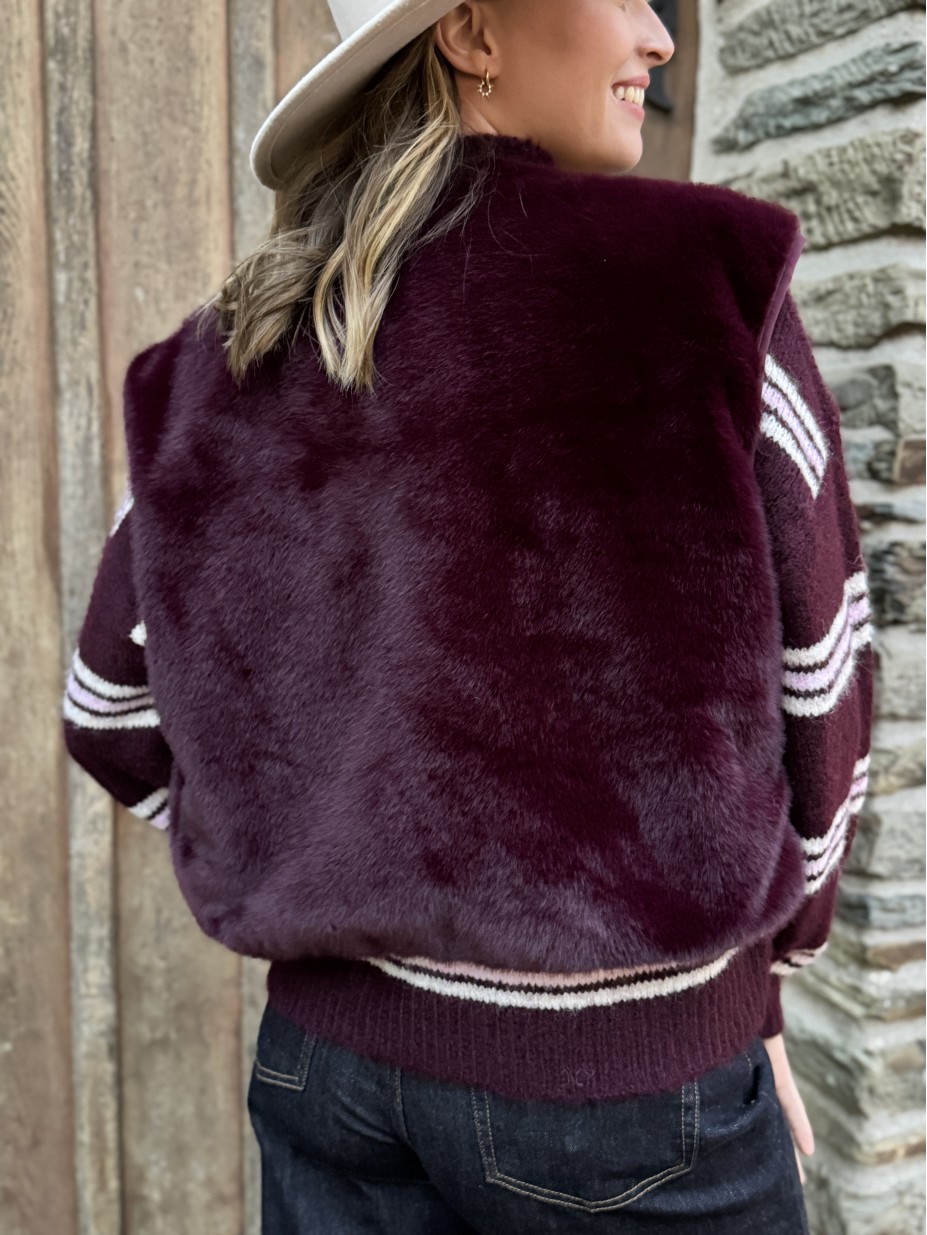 VESTE FOURRURE LILI PRUNE