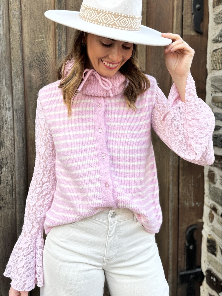 GILET ROMANE ROSE