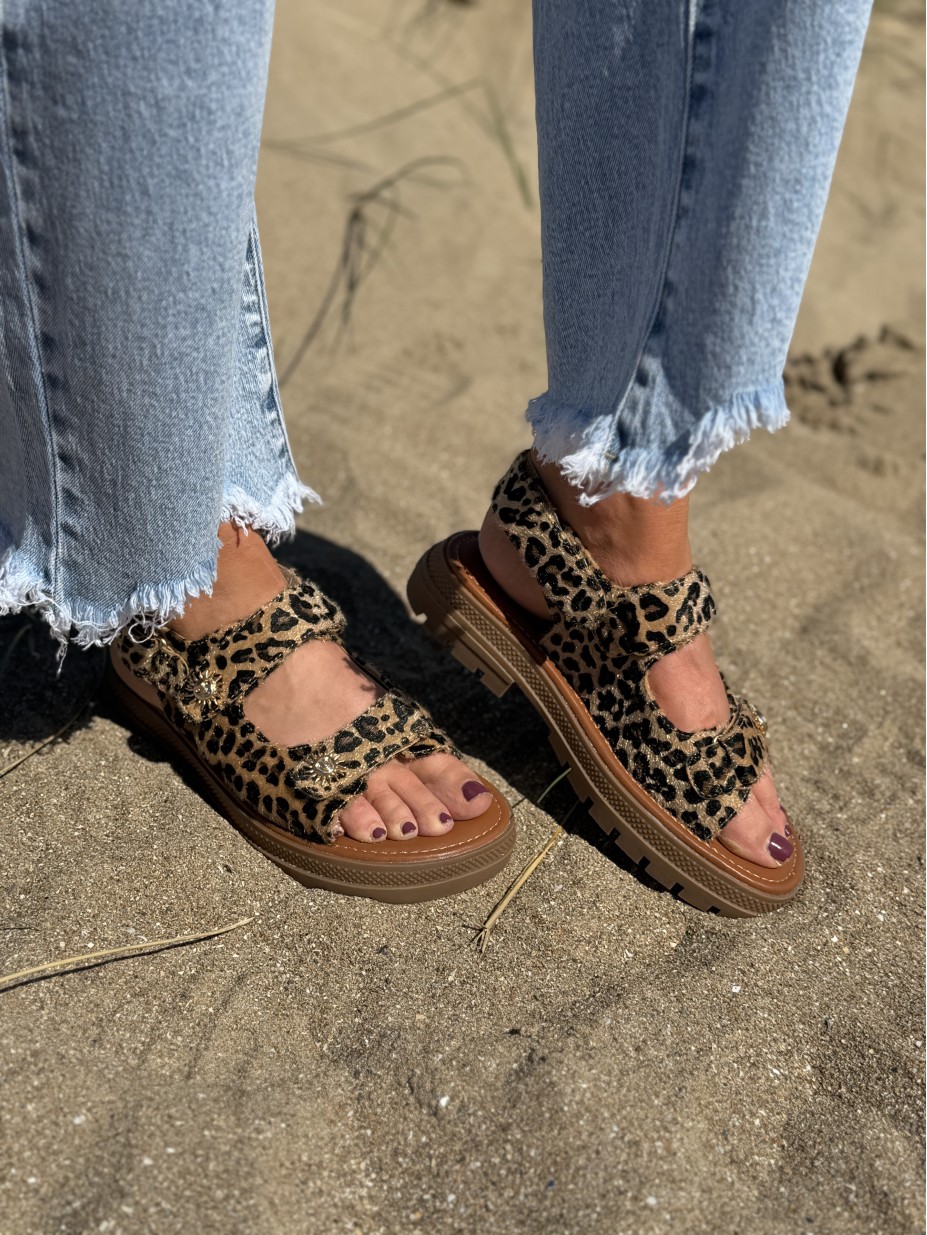 SANDALES OLGA LEOPARD