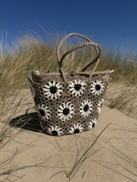 CABAS CROCHET FLORA TAUPE