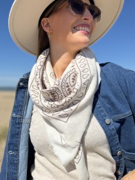 FOULARD BANDANA ECRU