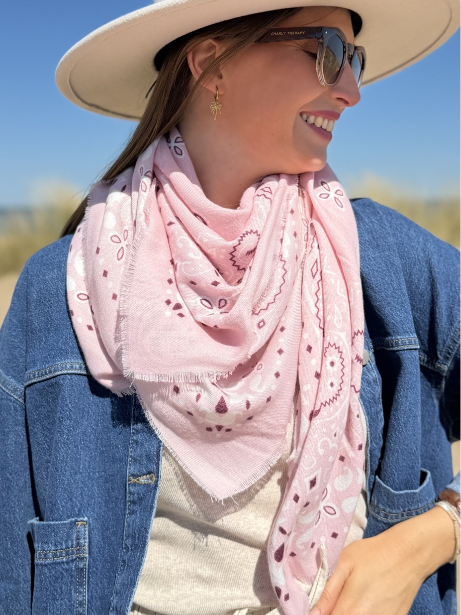 FOULARD BANDANA ROSE