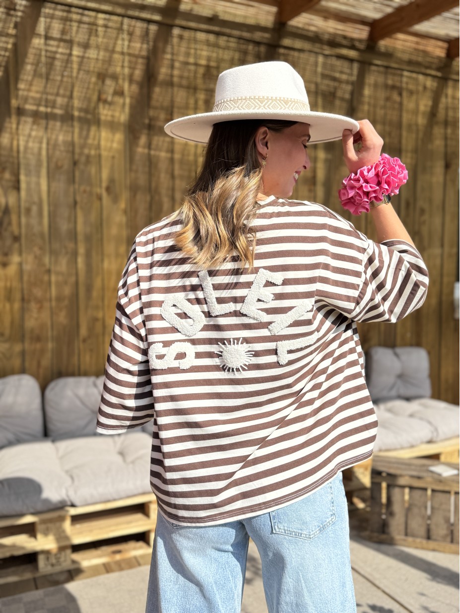 T-SHIRT SOLEIL MARRON