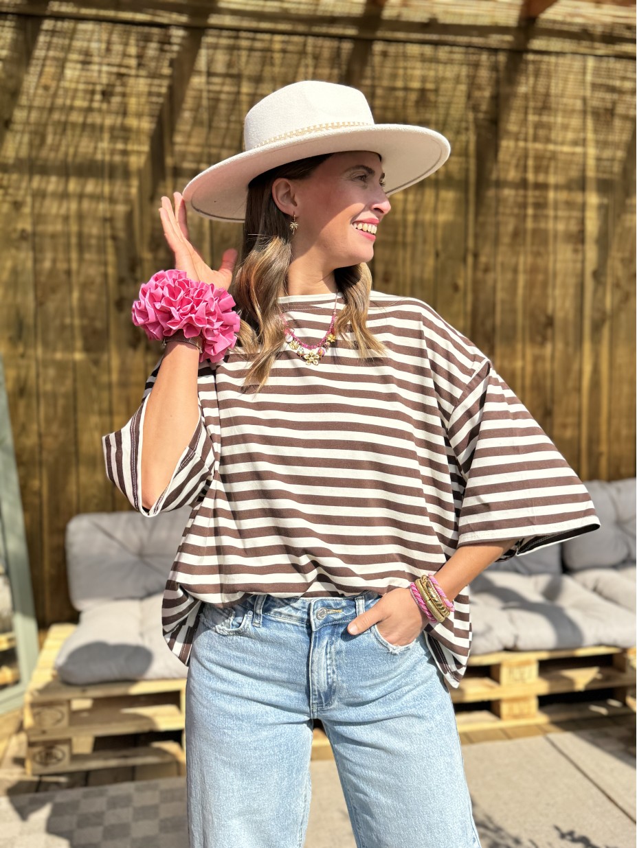 T-SHIRT SOLEIL MARRON