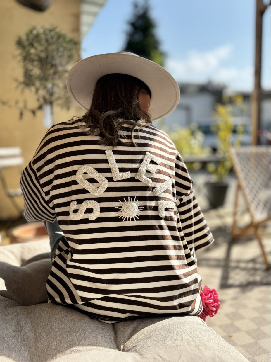 T-SHIRT SOLEIL MARRON