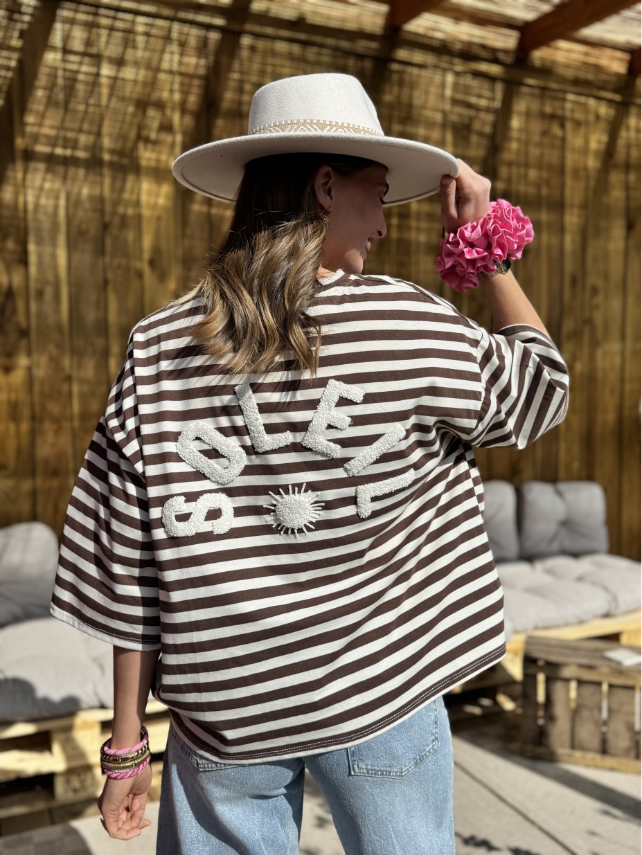 T-SHIRT SOLEIL MARRON