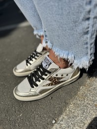 BASKETS SEMERDJIAN DANY C838 GOLD & LÉOPARD EN CUIR