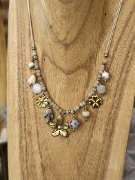 COLLIER TREFLE ROSE