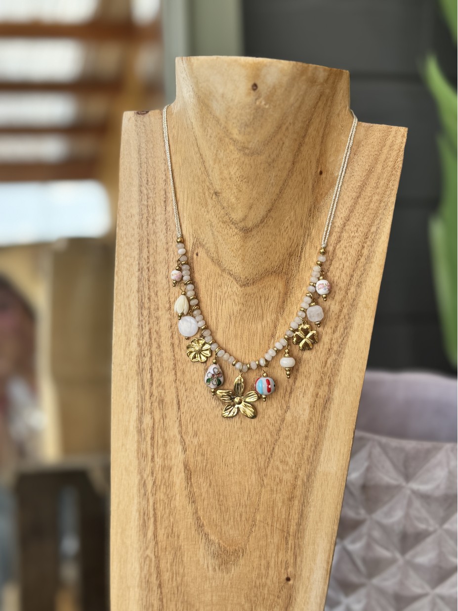 COLLIER TREFLE BLANC